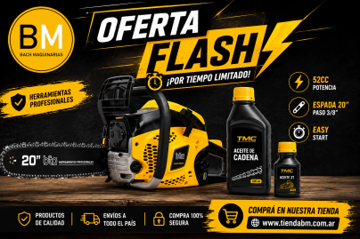 Promo Motosierra Bta 20" 52 cc + 500 ml aceite cadena + 100ml aceite 2 t 